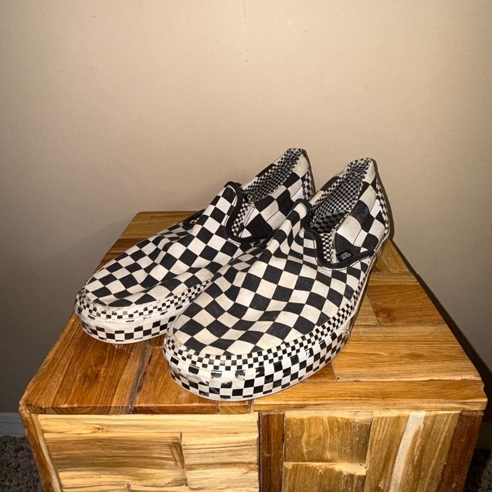 Vans Black and White Checkered Slip-On Shoes